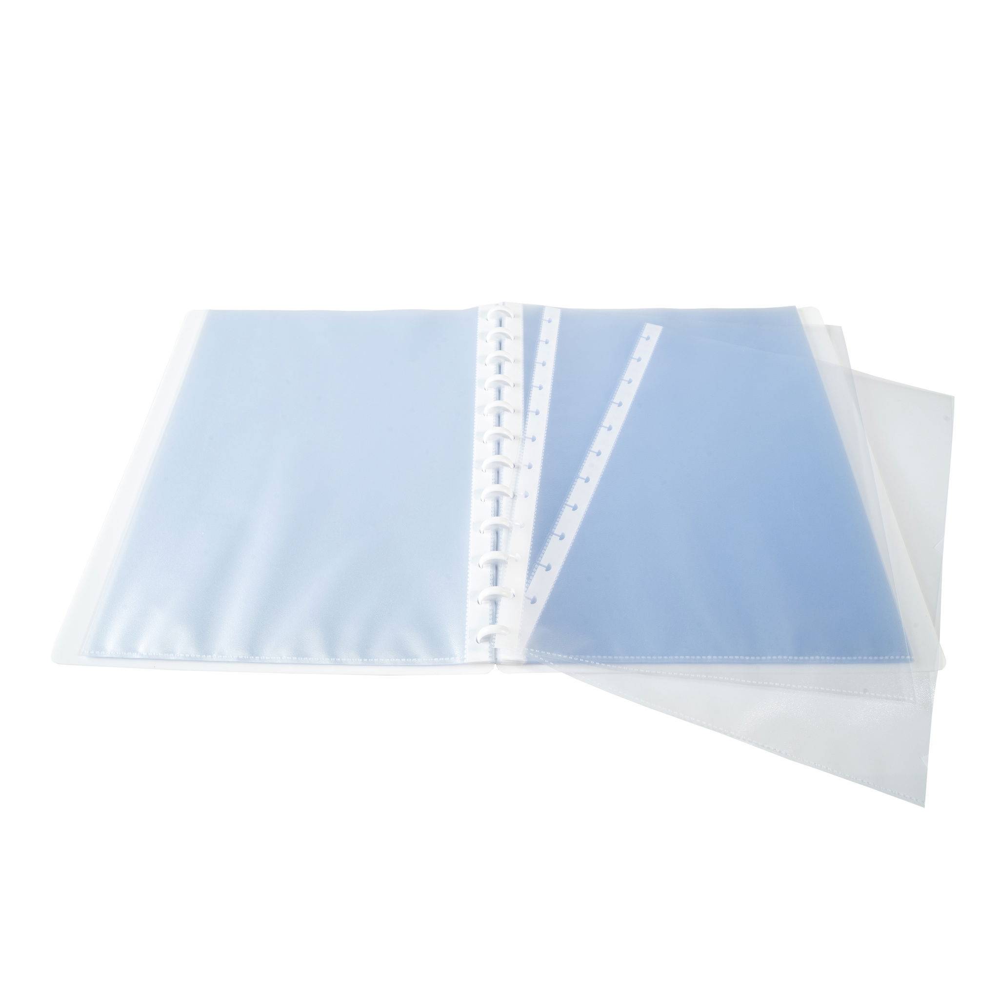 Exacompta 4x Sichtmappe aus PP 800µ, 40 herausnehmbare Hüllen, A4, Weiß, 86471E