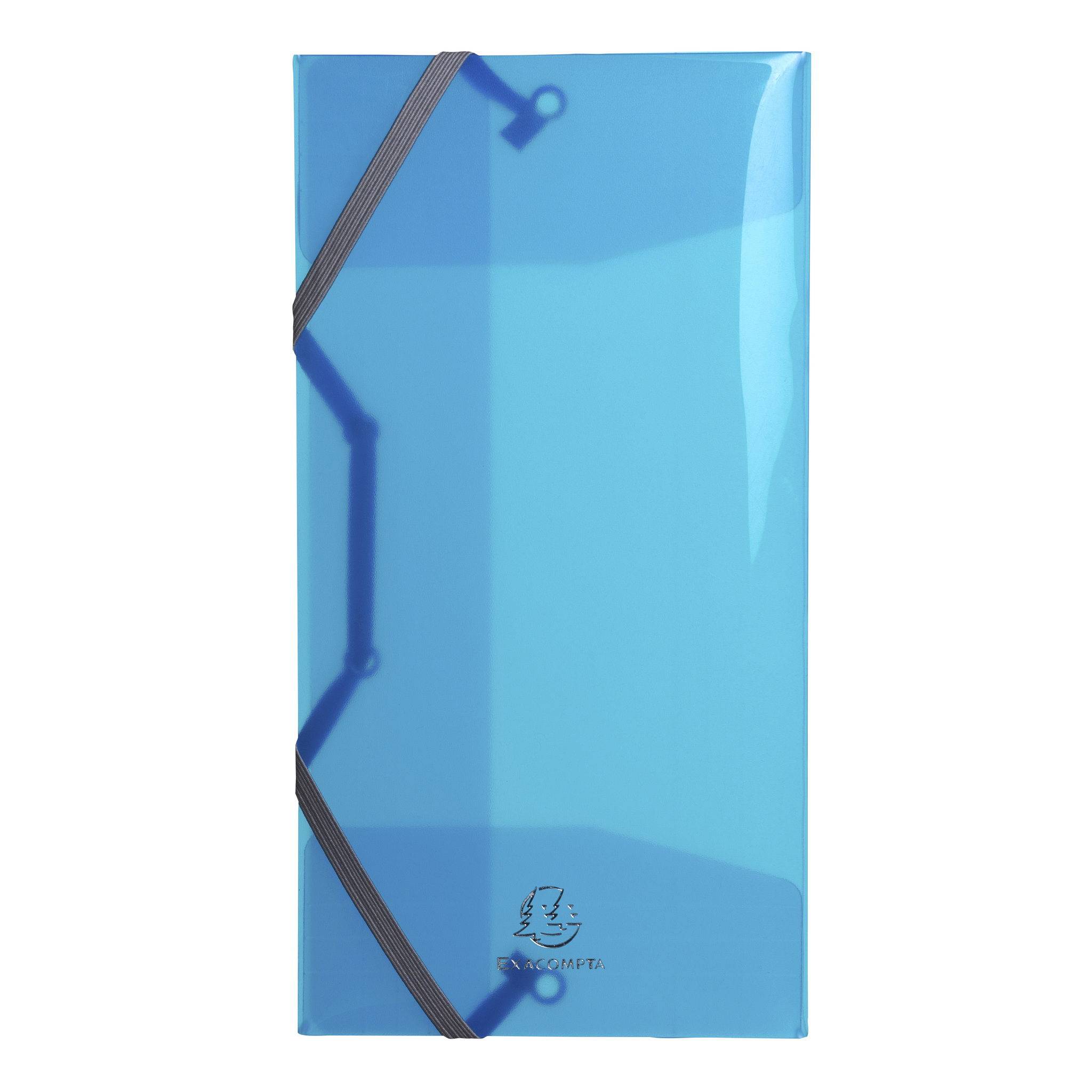 Exacompta 10x Sammelmappe PP 500µ + 3 Klappen Gummizug 235x12cm sortiert 55770E