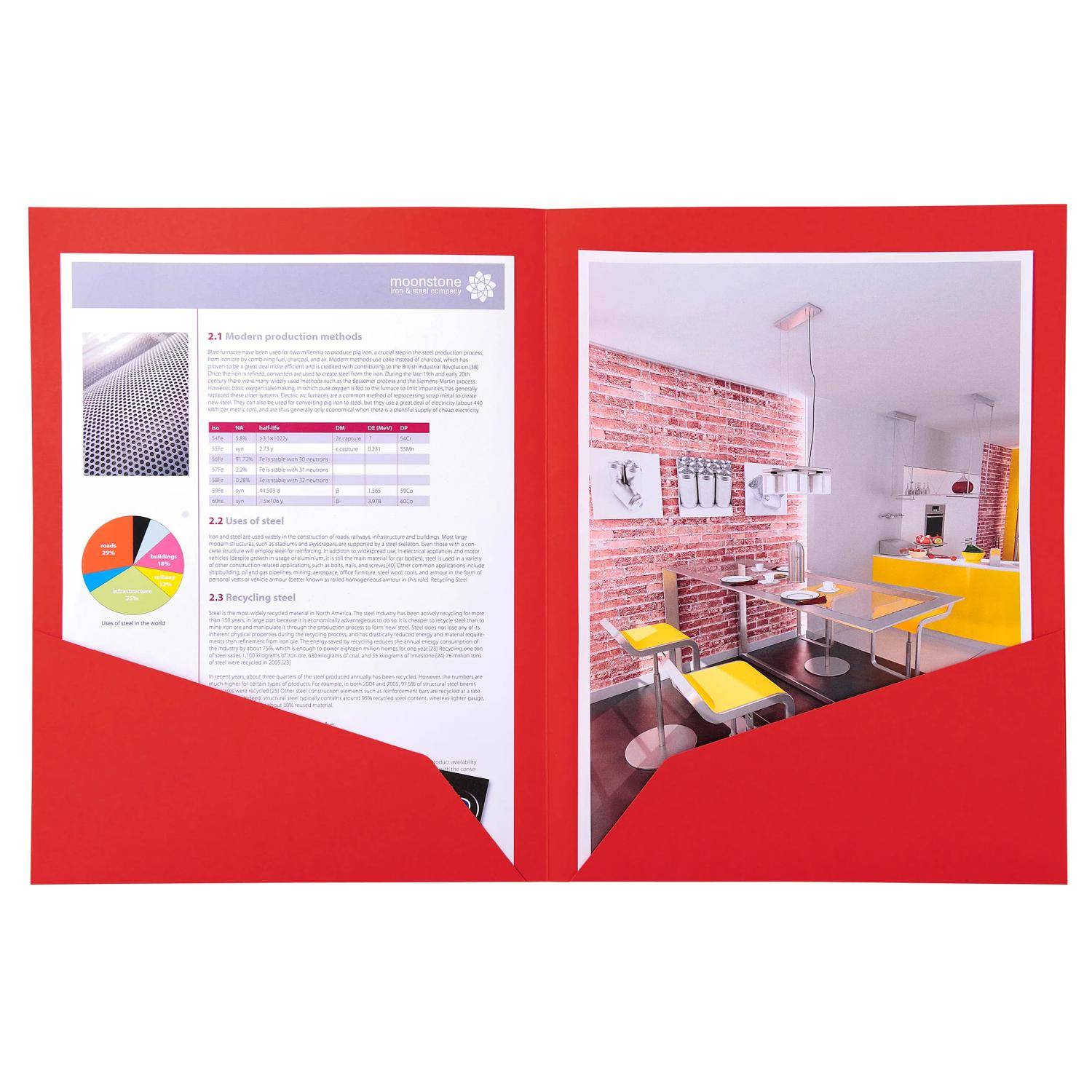 Exacompta 10x Pack 25 Aktenmappe, 2 Innenfächer, A4 oder A3, Rot, 415005E