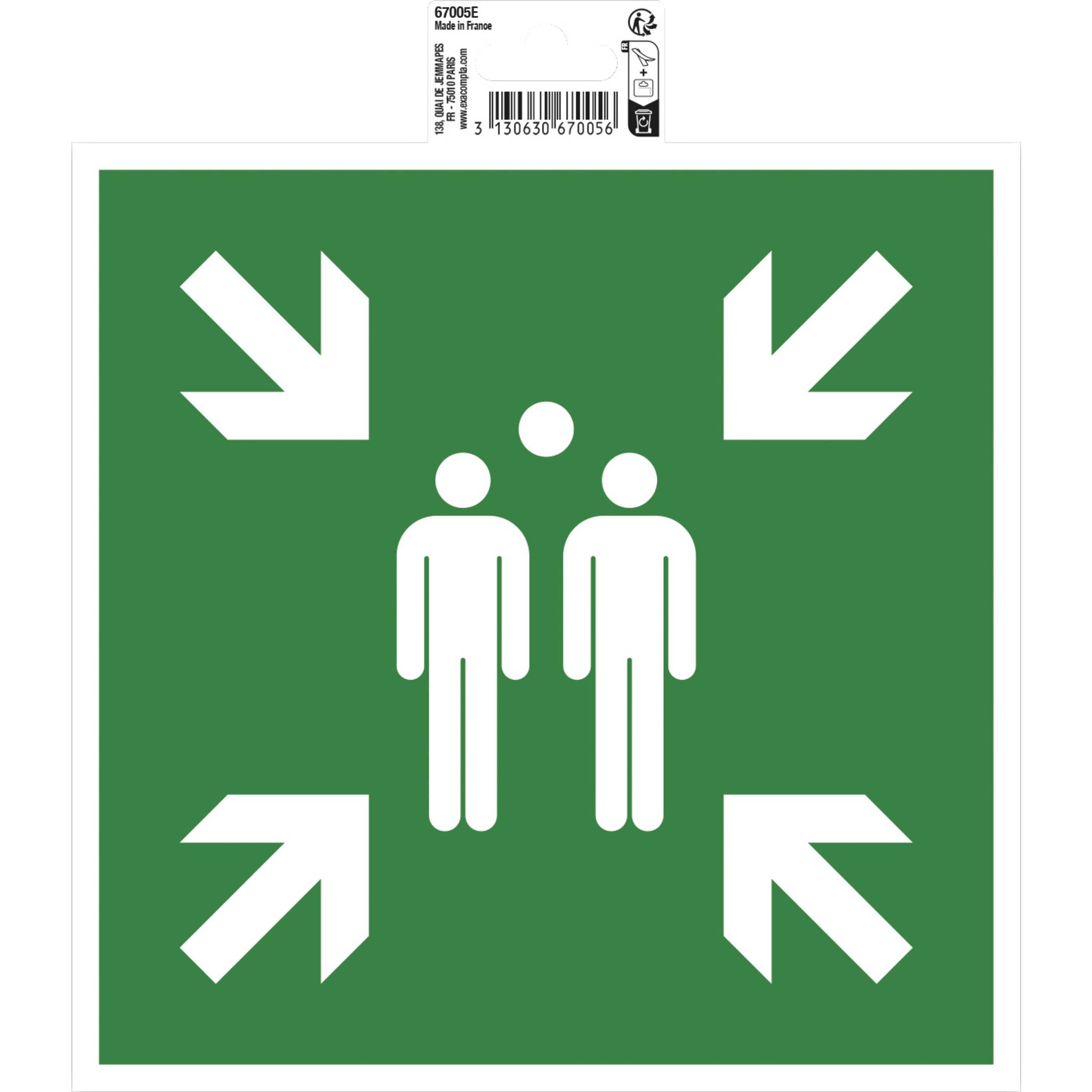 Exacompta Hinweisschild Sammelstelle PVC selbstklebend 20x20 cm Grün 67005E