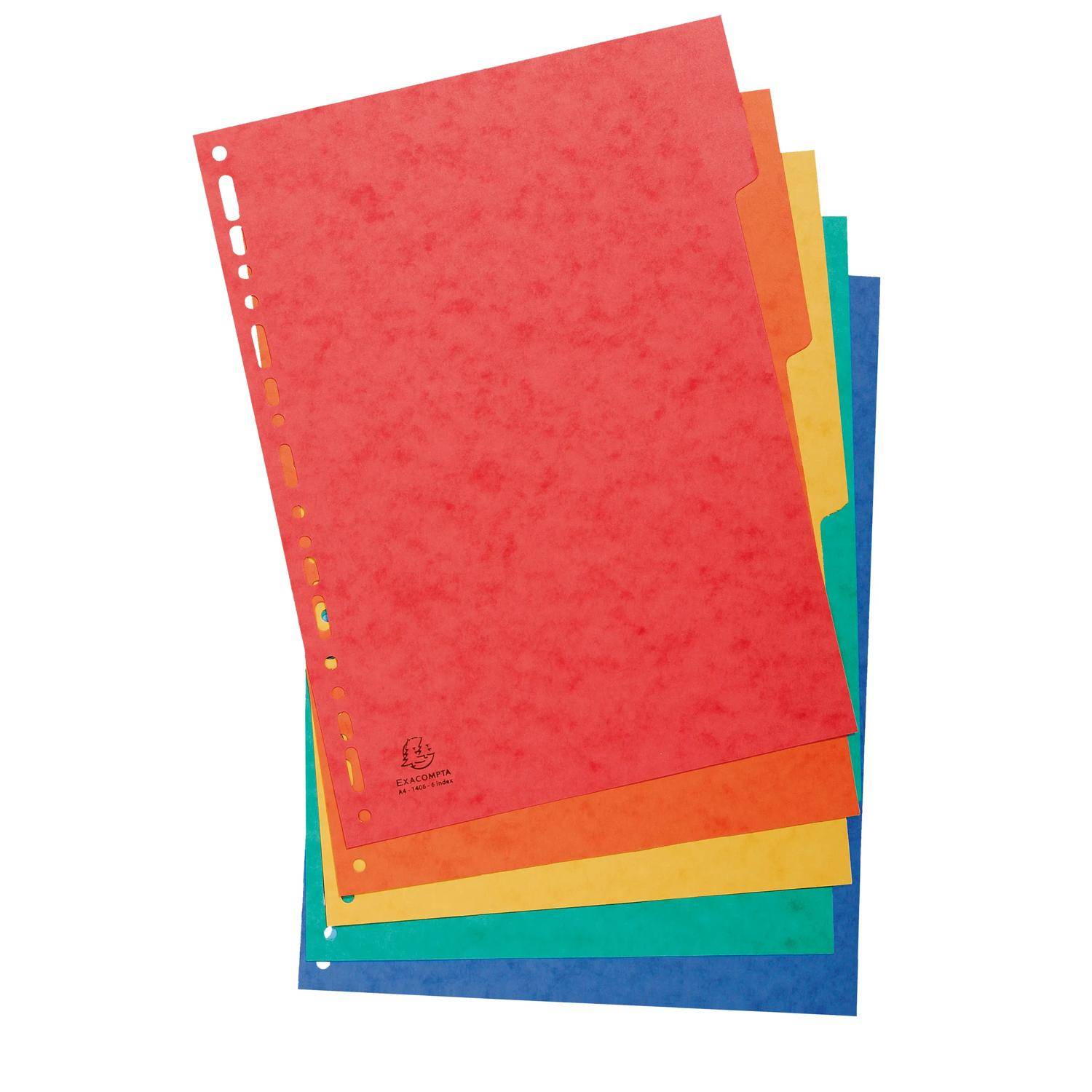 Exacompta 25x Register A4, Colorspan-Karton 225g, 5 Taben - 1405E