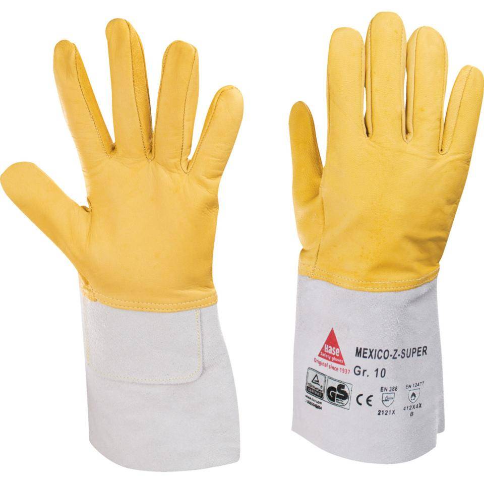Schweißer-Handschuh MEXICO-Z-SUPER, Kat.II, gelb/grau, Leder, 360mm, Größe 9