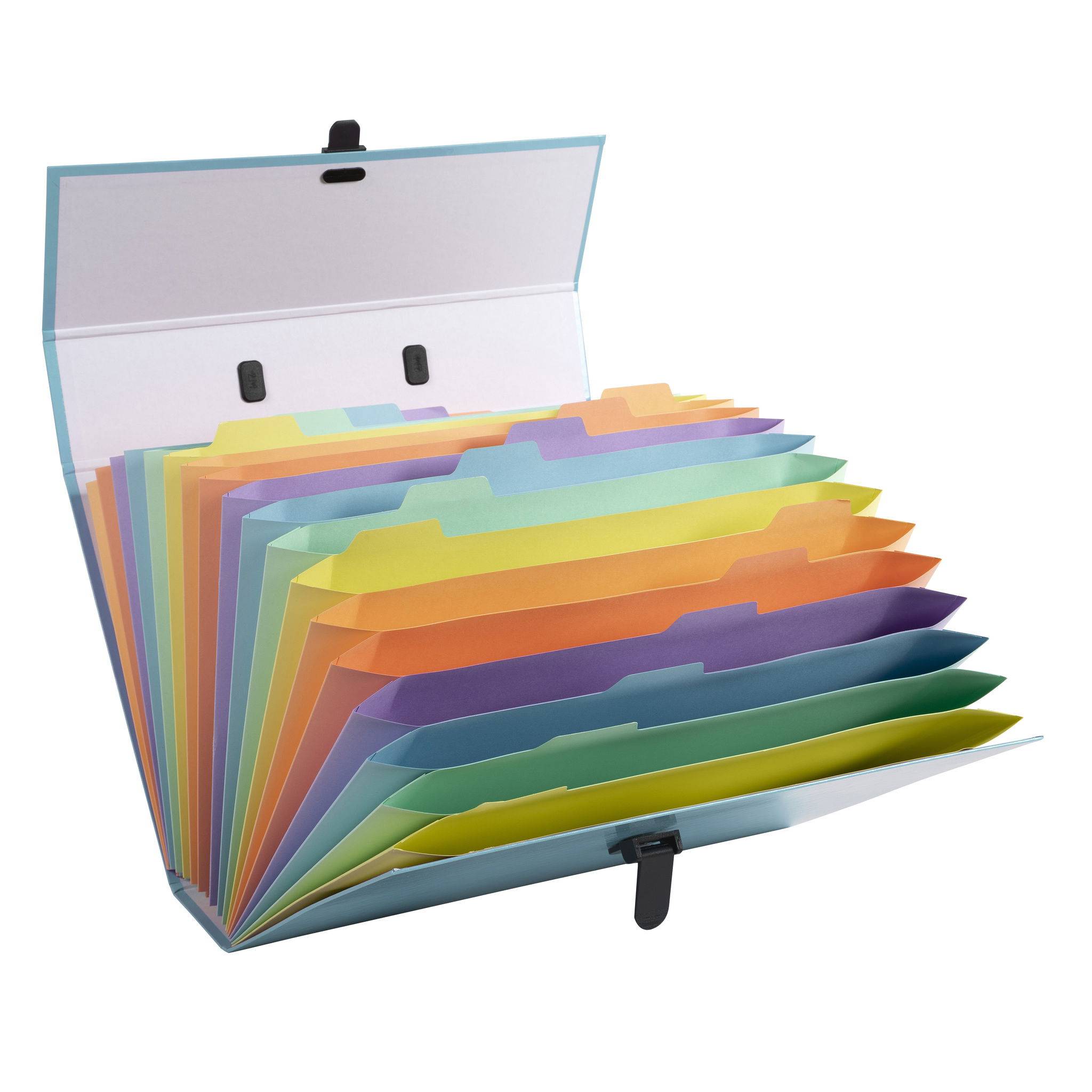 Exacompta 4x Fächermappe mit Griff, 18 Fächer, Aquarel - Pastellblau - 56762E