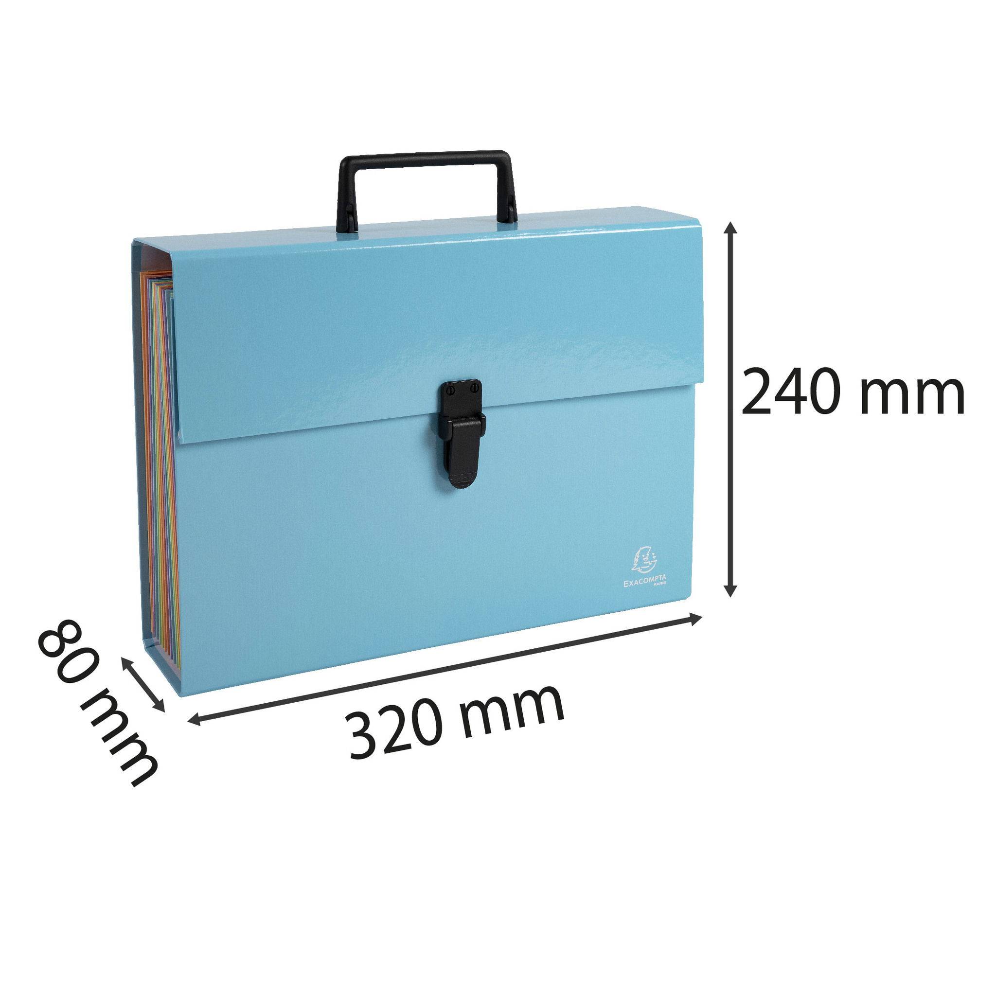 Exacompta 4x Fächermappe mit Griff, 18 Fächer, Aquarel - Pastellblau - 56762E