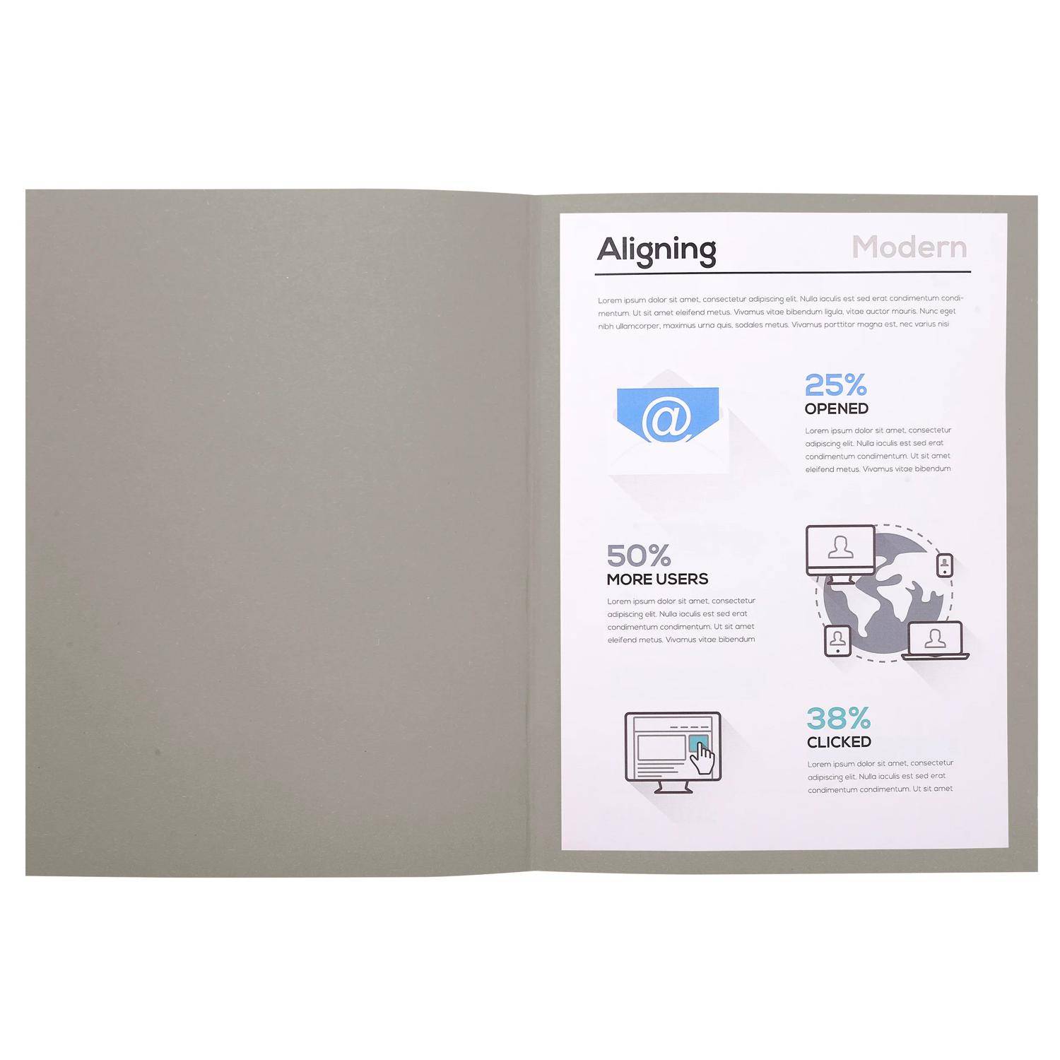 Exacompta 5x Pack 100 Aktendeckeln Recycling 220g A4 - Grau - 410009E
