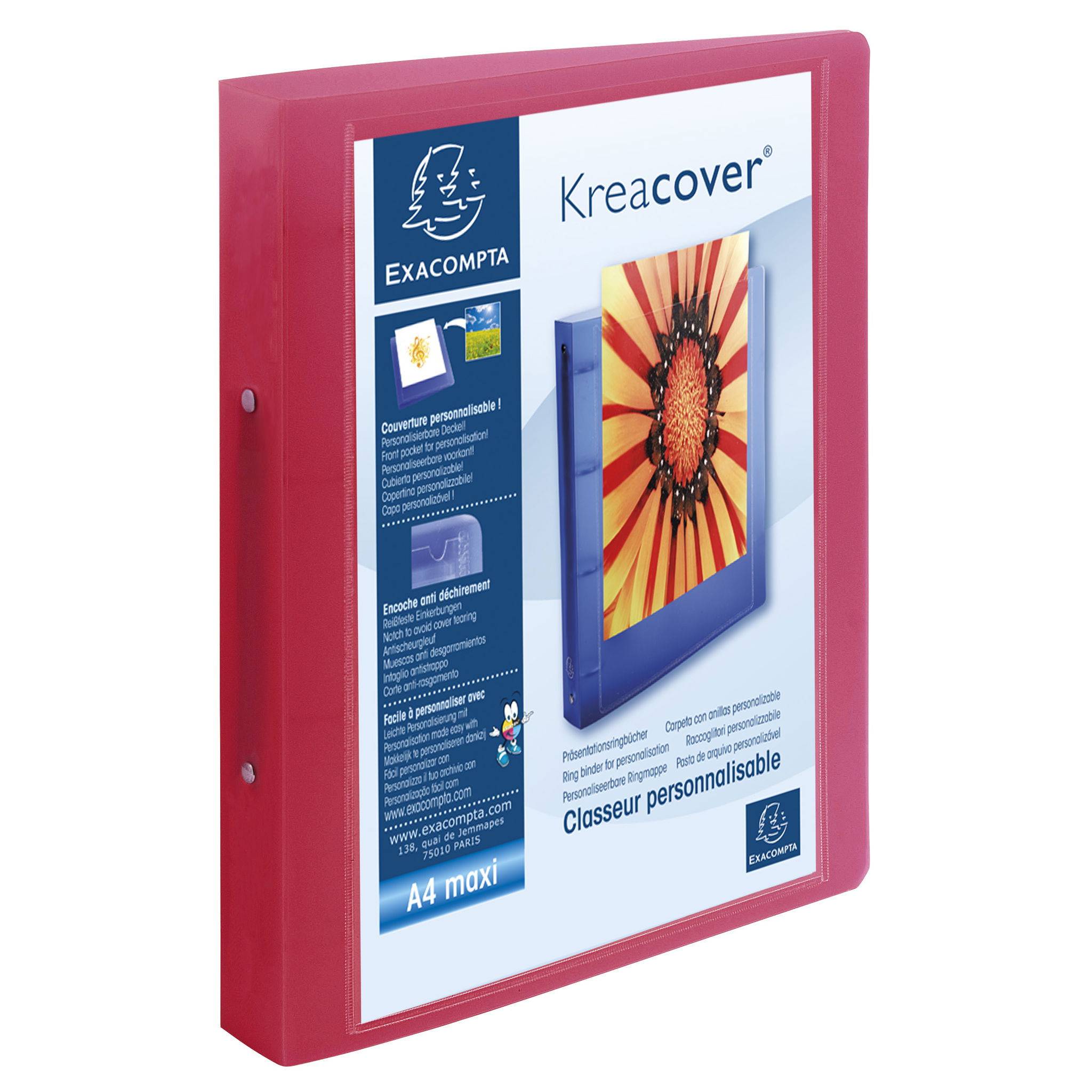 Exacompta 12x Ringbuch PP 1mm 2Ring 30mm Rücken 40mm A4 Maxi sortiert 54869E