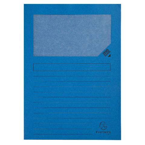 Exacompta 4x 100 Fenstermappen, A4, 160g, plastikfrei, Intensivblau, 50102E