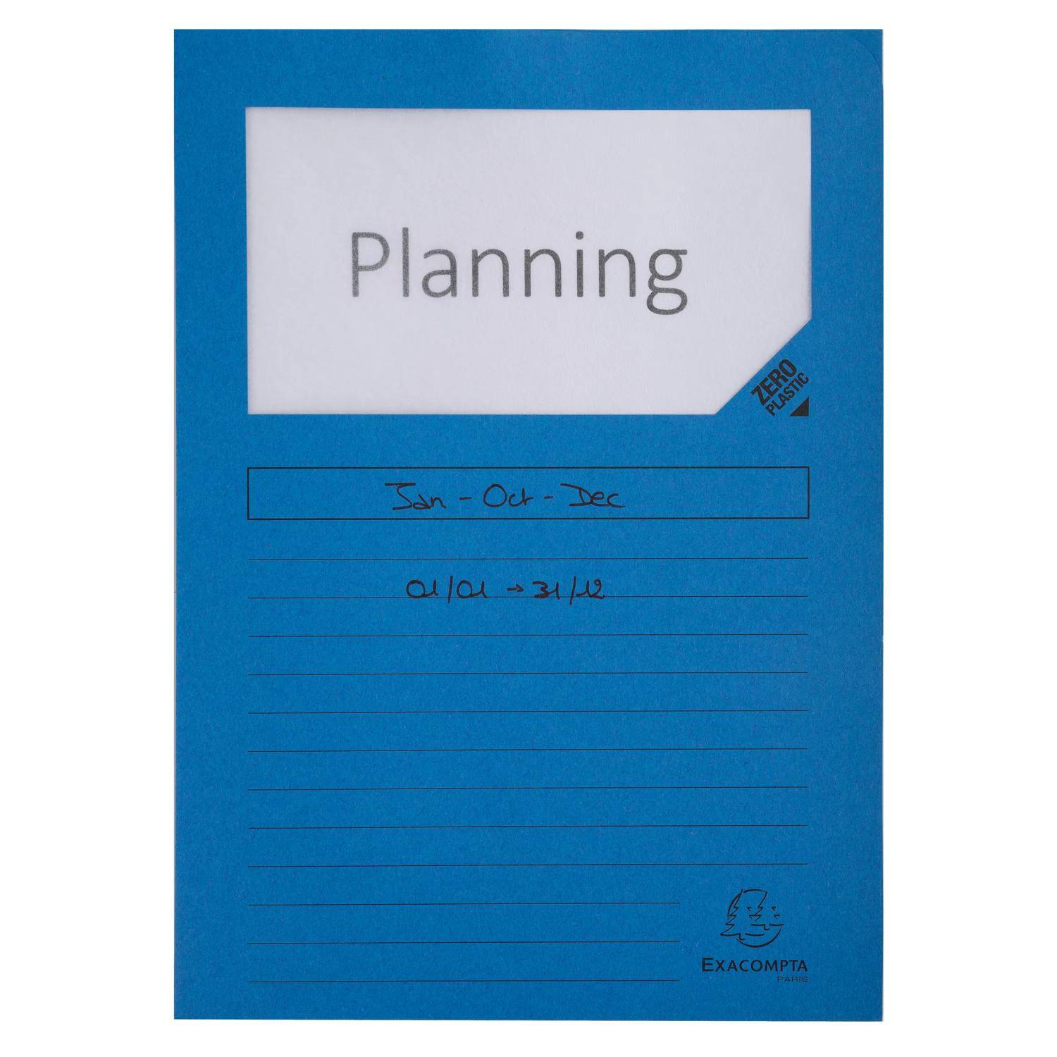 Exacompta 4x 100 Fenstermappen, A4, 160g, plastikfrei, Intensivblau, 50102E