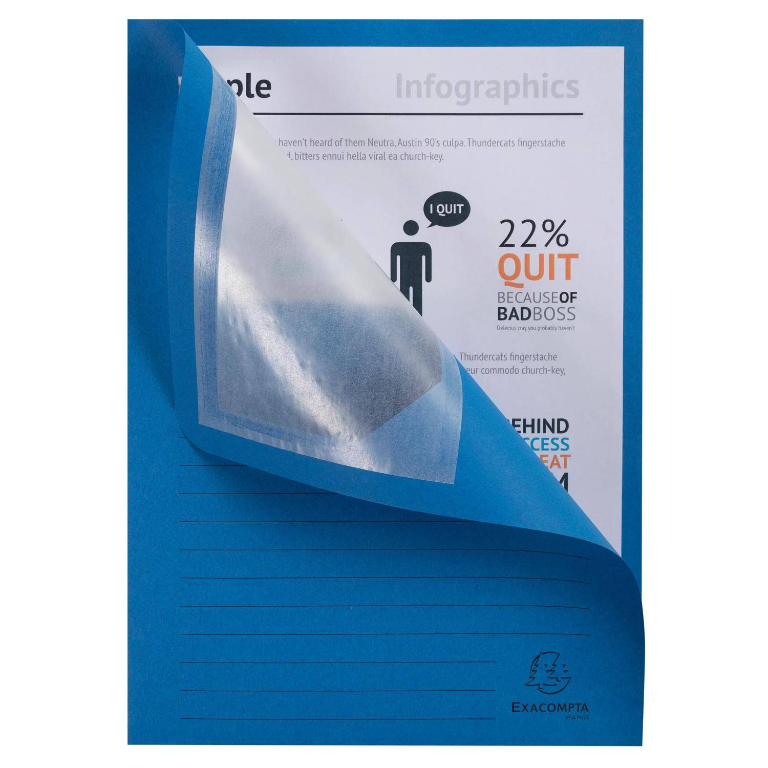Exacompta 4x 100 Fenstermappen, A4, 160g, plastikfrei, Intensivblau, 50102E