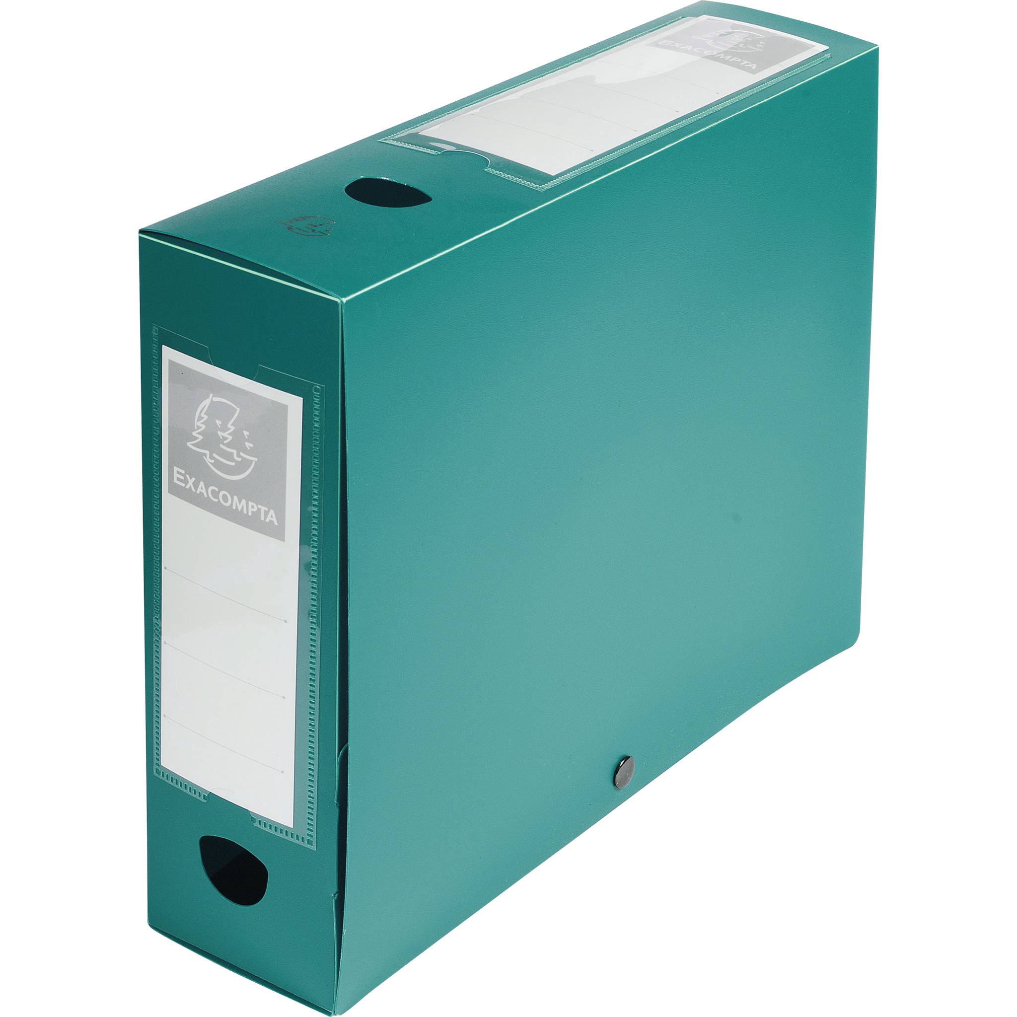 Exacompta 10x Archivbox + Knopf, PP 700µ, Rücken 80mm, A4, Grün, 59833E