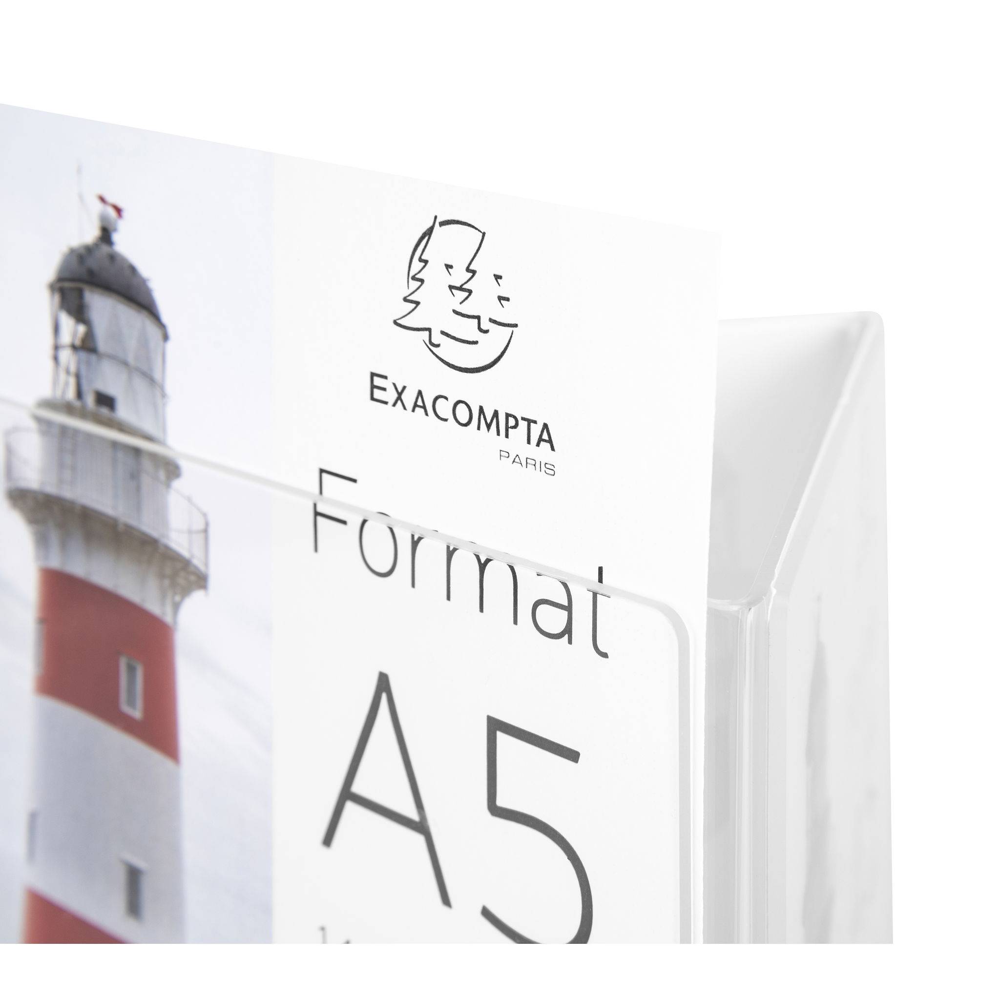 Exacompta 10x dreieckiger Tischaufsteller A5 Hochformat Exacryl Kristall 85558D