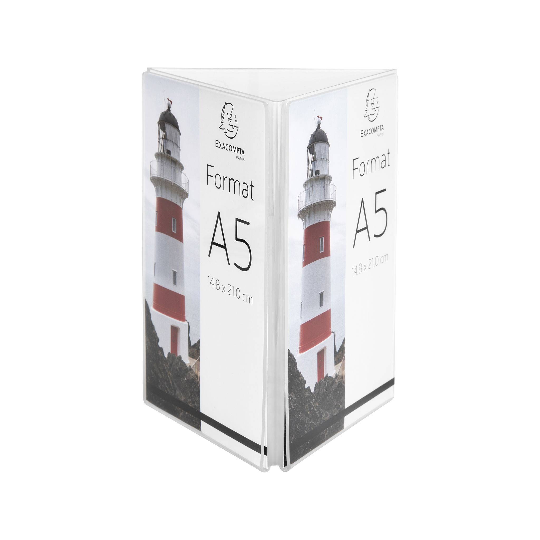 Exacompta 10x dreieckiger Tischaufsteller A5 Hochformat Exacryl Kristall 85558D