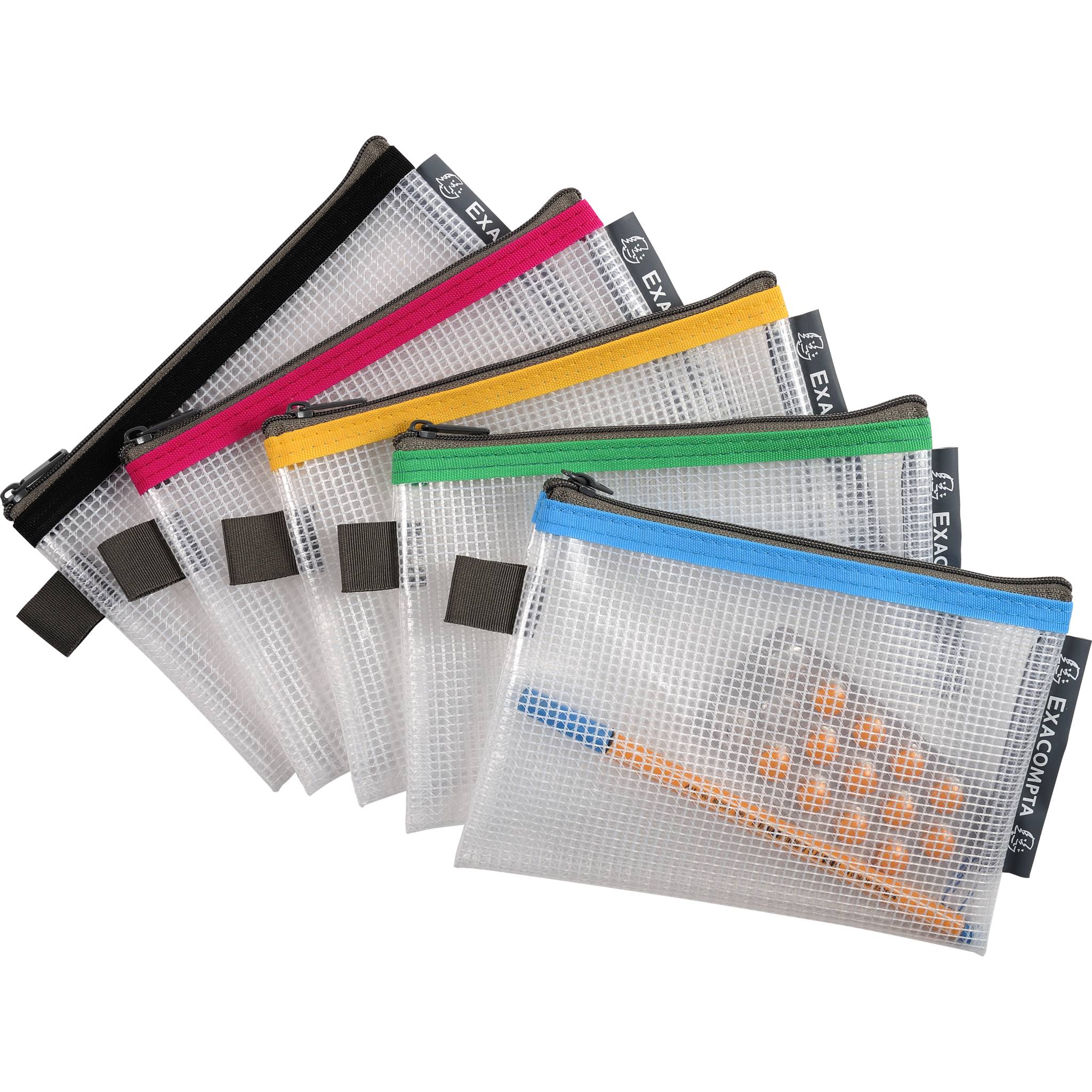 Exacompta 10x Tasche EVA + Reißverschluss, flexibel PP, DIN A6, sortiert, 34120E