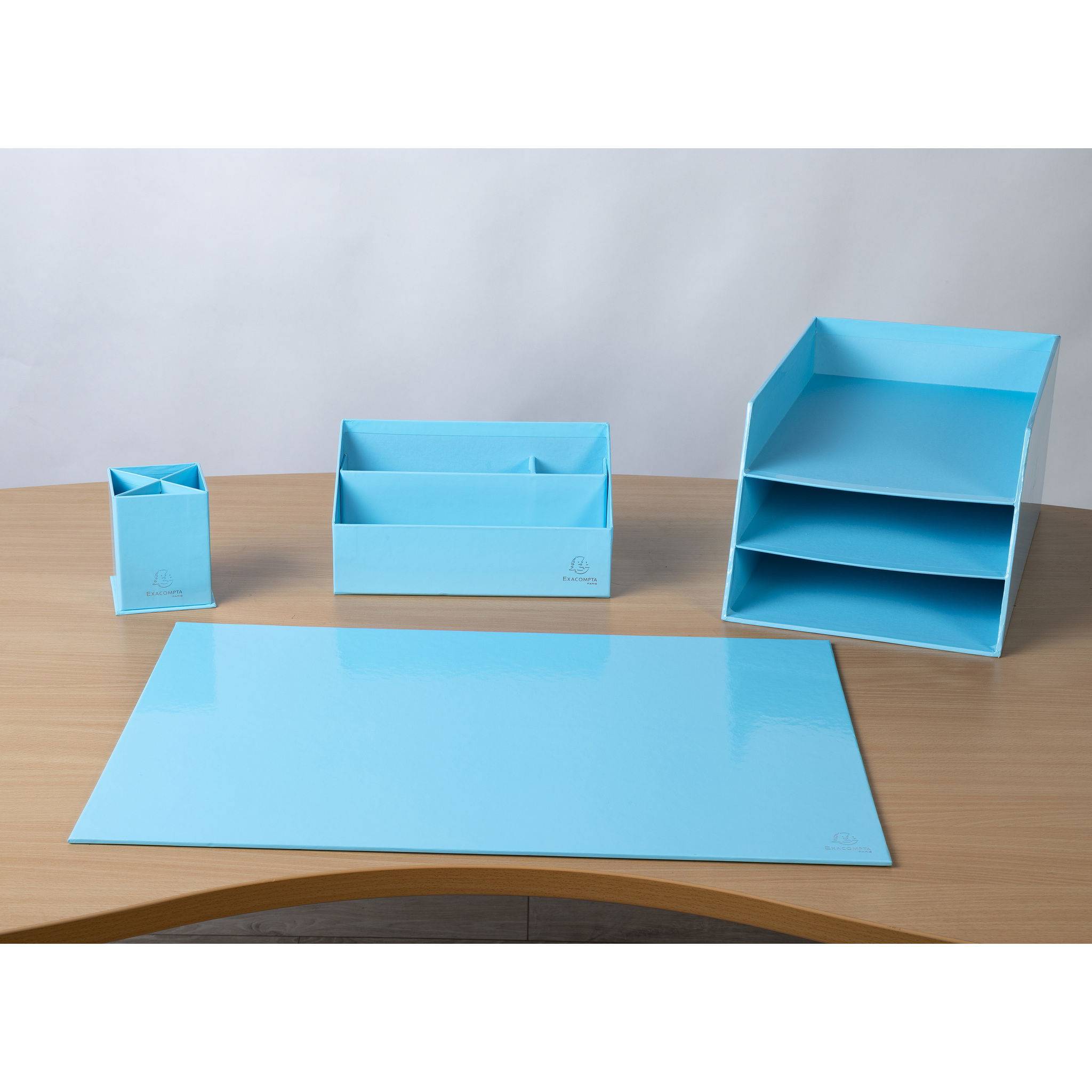 Exacompta 8x Schreibunterlage aus Karton, Serie Aquarel - Pastellblau - 60162D