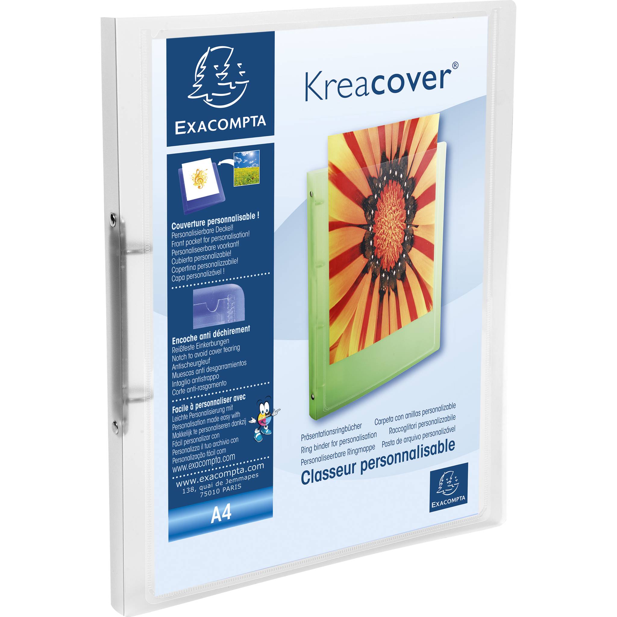 Exacompta 25x Ringhefter PP 500 2Ring 15mm Rücken 20mm A4 Transparent 54960E