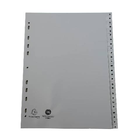 Exacompta 20x Register A4 RC-PP grau 120µ Taben A-Z 26 Positionen Grau 1726E