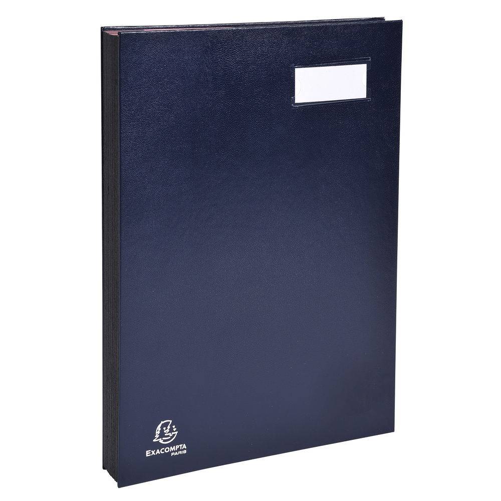 Exacompta 8x Unterschriftenmappe Klassik, 20 Fächer, 24x35 cm - Blau - 57022E