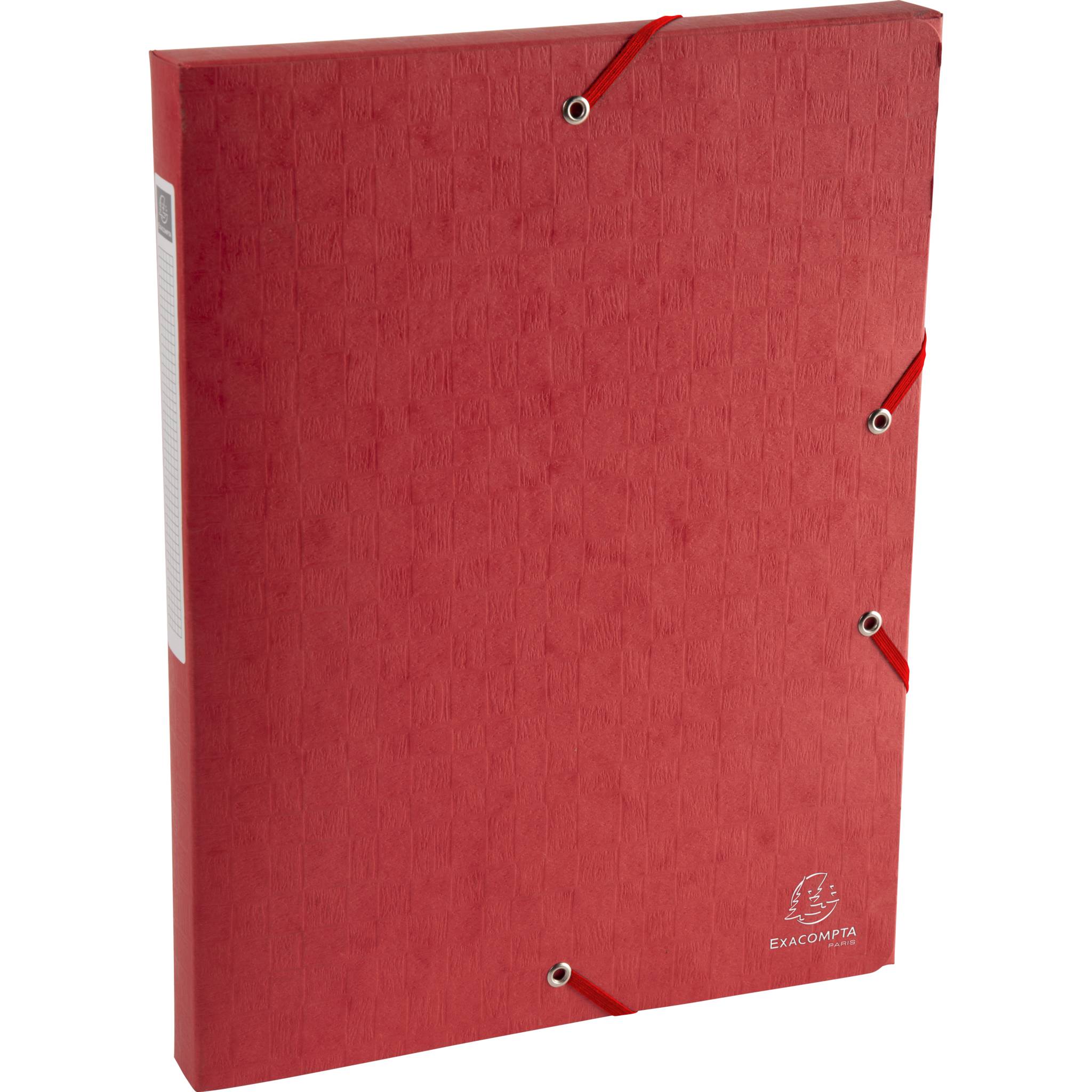 Exacompta 10x Archivbox, Rücken 25mm + Etikett, Karton, 600g/qm, A4, Rot, 50705E