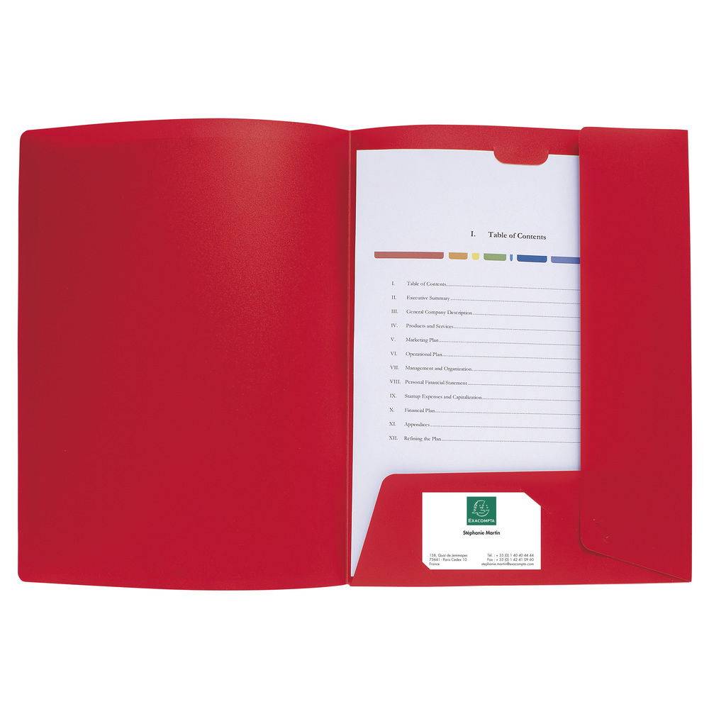 Exacompta 30x Präsentationsmappe aus PP, für Format A4, Kreacover - Rot - 43503E