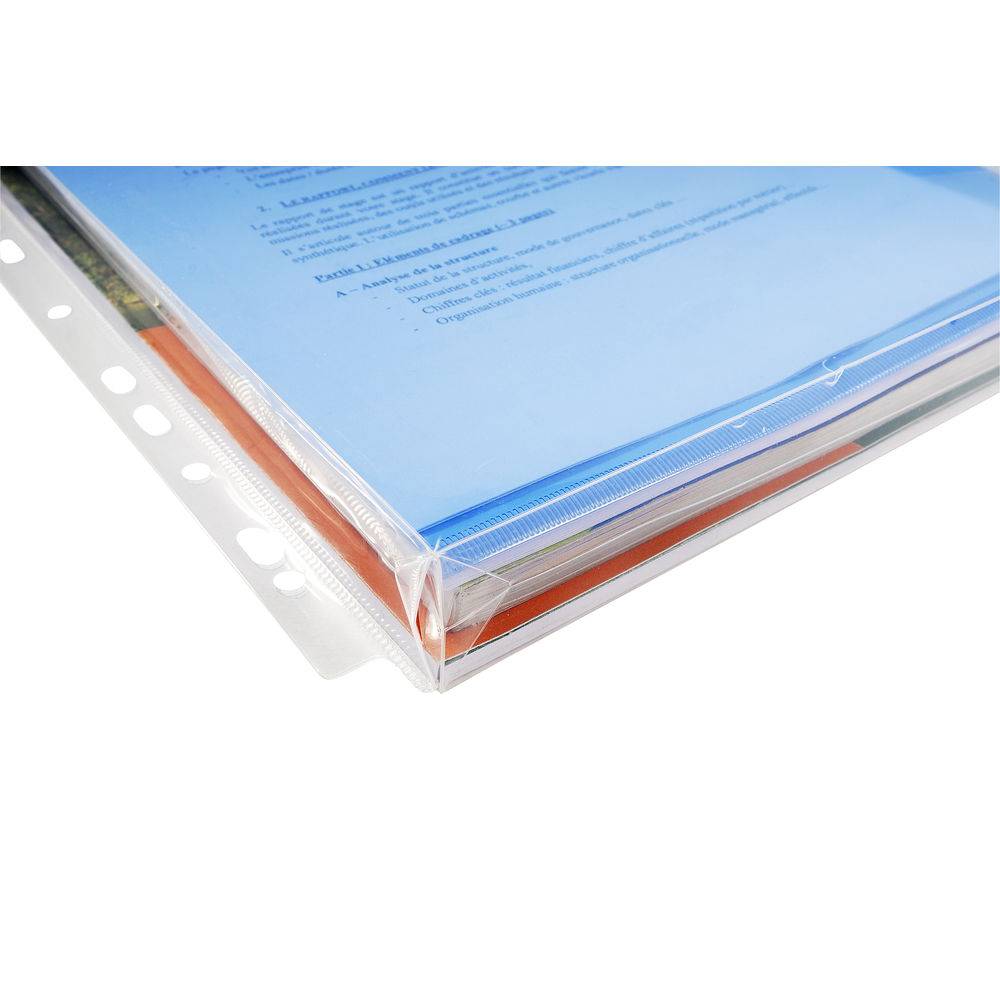 Exacompta 5x 10 Schutzhüllen oben geöffnet 25mm Faltenrücken A4 Kristall 5503E