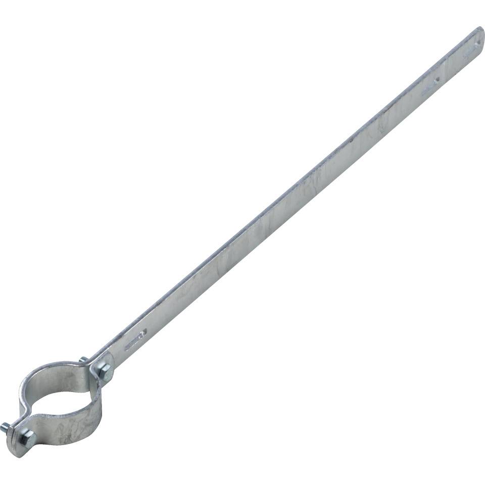 Ausleger-Rohrschelle ER 150, für Pfosten Ø 60mm, Stahl, Lochabstand 500mm, 677x30mm