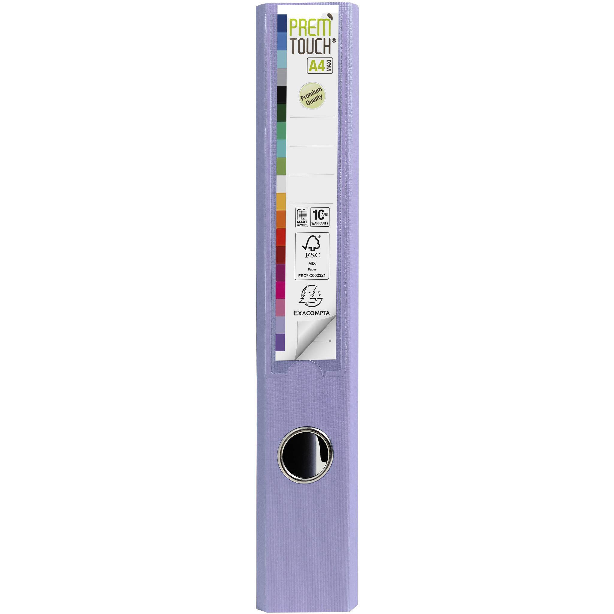 Exacompta 10x Ordner Prem'Touch außen PP Rücken 50mm A4 Maxi Flieder 53107E
