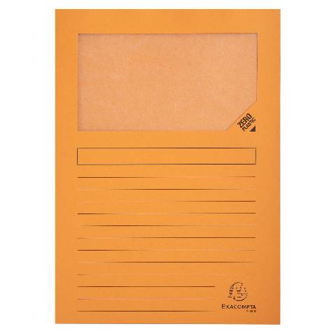 Exacompta 16x 25 Fenstermappen, A4, 160g, plastikfrei - Orange - 50254E
