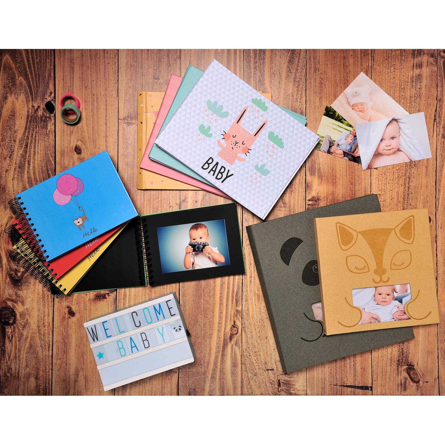 Exacompta 2x Fotobuch 30 Seiten weiß 25x25cm ZÉPHIRE Elfenbein - Grau - 14561E