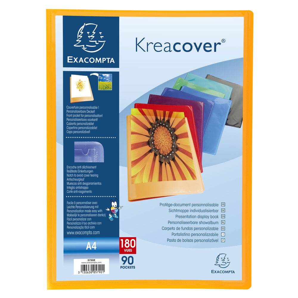 Exacompta 8x Sichtmappe PP 500µ + 90 Hüllen Kreacover, A4, sortiert, 5790E
