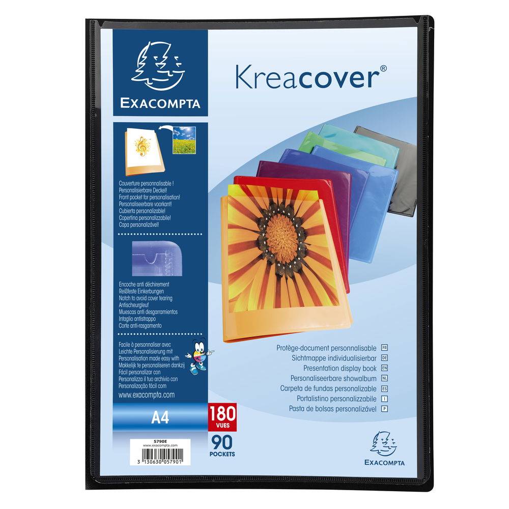 Exacompta 8x Sichtmappe PP 500µ + 90 Hüllen Kreacover, A4, sortiert, 5790E