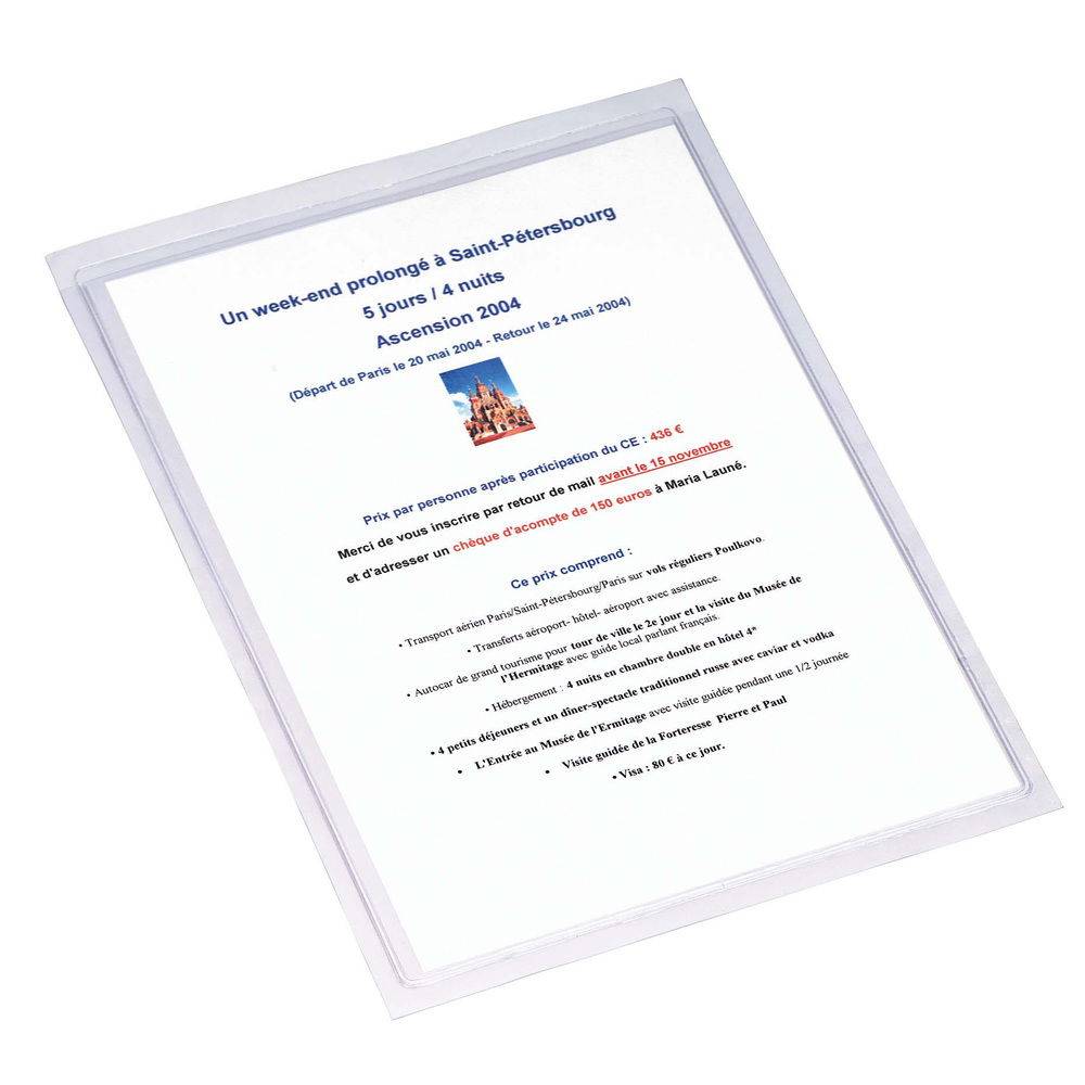 Exacompta 5x 10 Schutzhüllen selbstklebend PVC 140µ A4 Übergröße Kristall 56310E