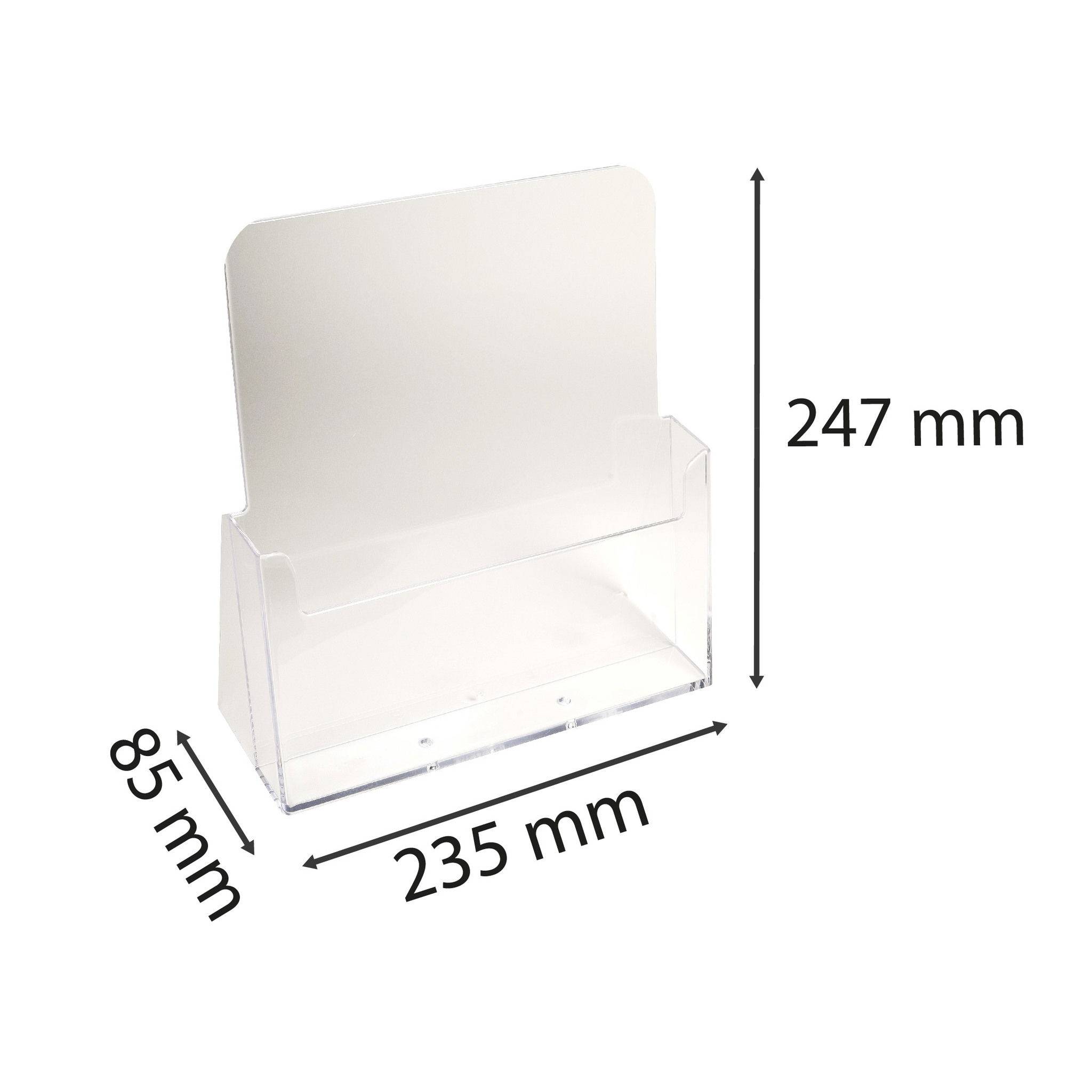 Exacompta 10x Tischprospekthalter mit 1 Fach A4, Exacryl - Kristall - 74058D
