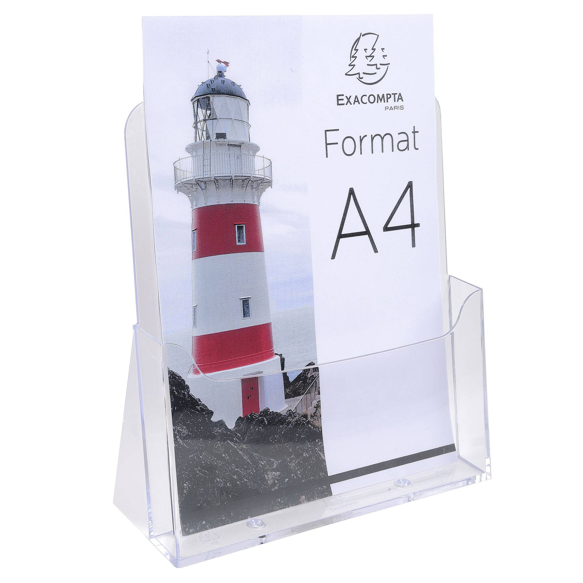 Exacompta 10x Tischprospekthalter mit 1 Fach A4, Exacryl - Kristall - 74058D