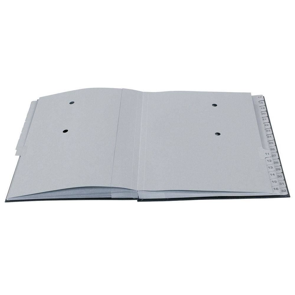 Exacompta 6x Ordnungsmappe Gummizug 32 Fächer 1-32 Ordonator A4 Schwarz 56032E