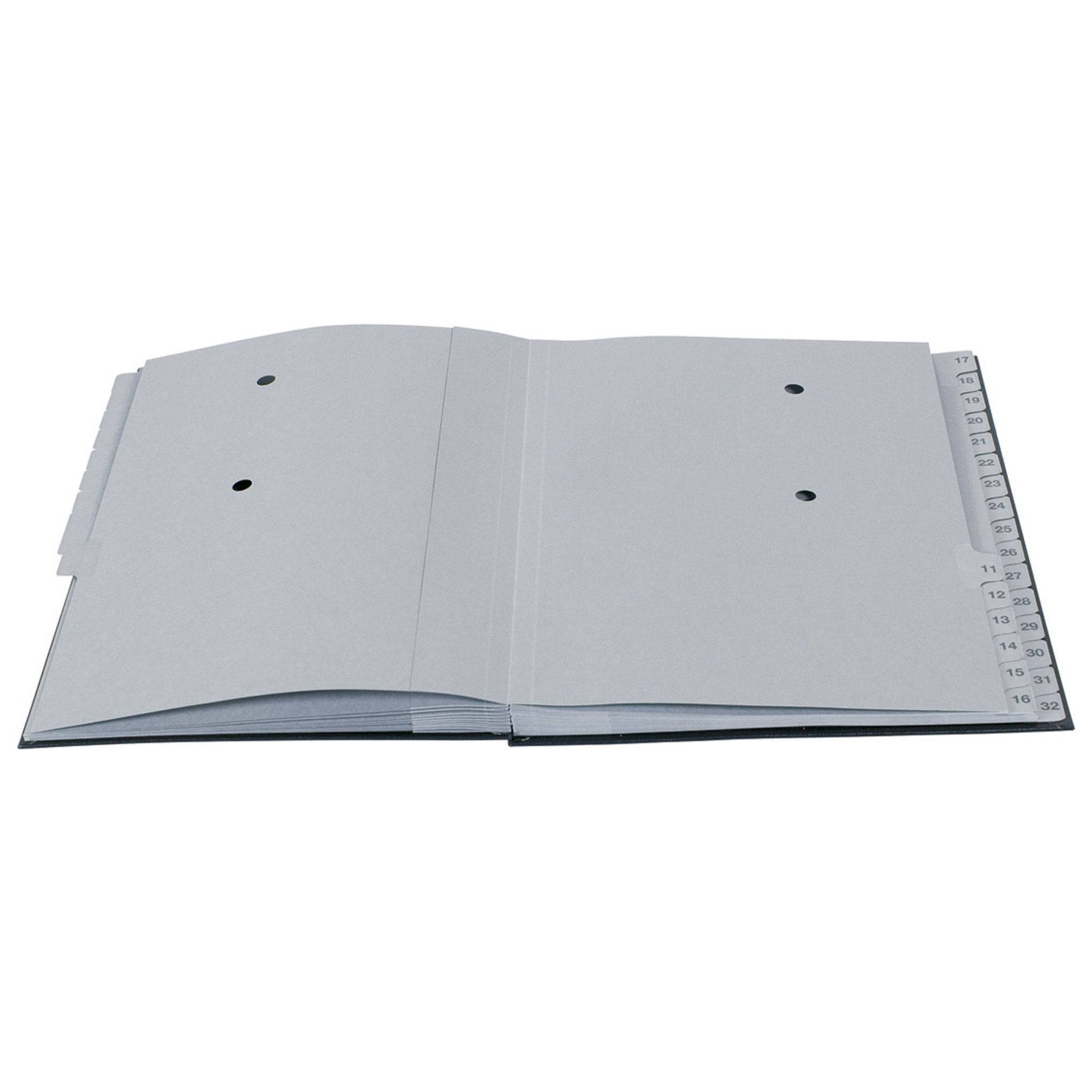 Exacompta 6x Ordnungsmappe Gummizug 32 Fächer 1-32 Ordonator A4 Schwarz 56032E