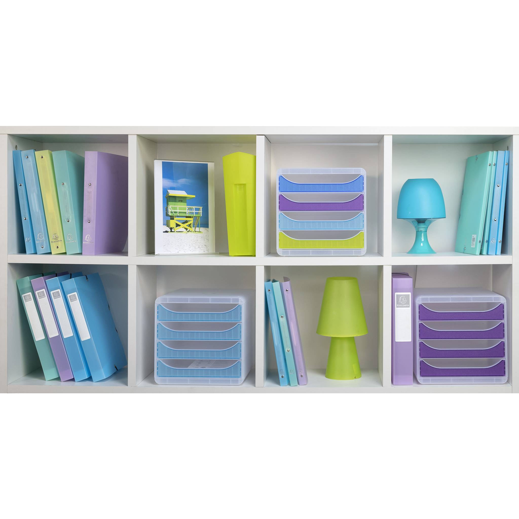 Exacompta Schubladenbox Big Box, 4 offene Schubladen, , sortiert, 310399D