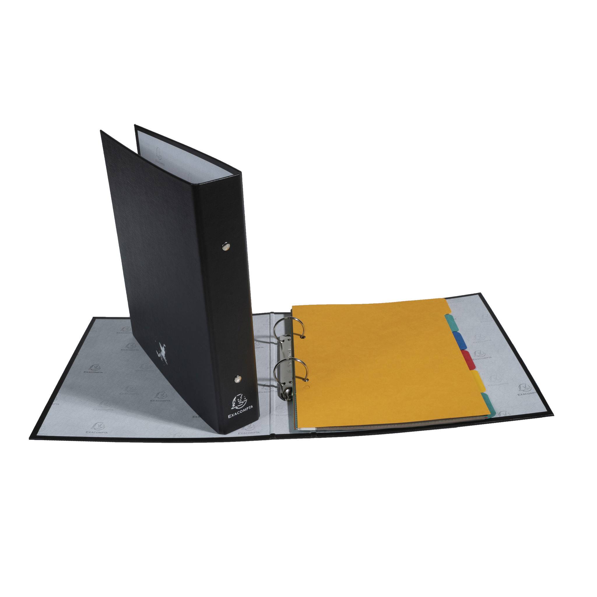 Exacompta 20x Ringbuch Karton PP 18mm 2Ring Rücken 40mm für A5 Schwarz 51071E