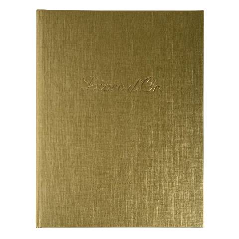 Exacompta 2x Gästebuch Balacron 50 Blatt weiß 27x22 cm Hochformat Gold 4989E