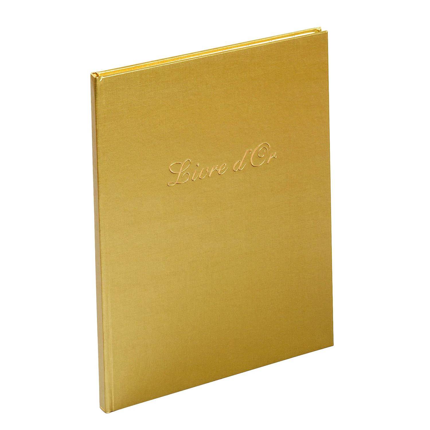Exacompta 2x Gästebuch Balacron 50 Blatt weiß 27x22 cm Hochformat Gold 4989E
