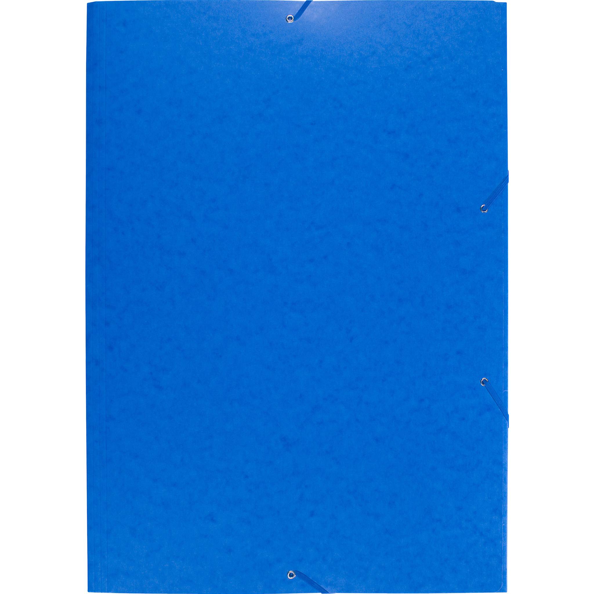 Exacompta 10x Sammelmappe + Gummizug 3 Klappen Karton 600g/qm A2 Blau 59652E