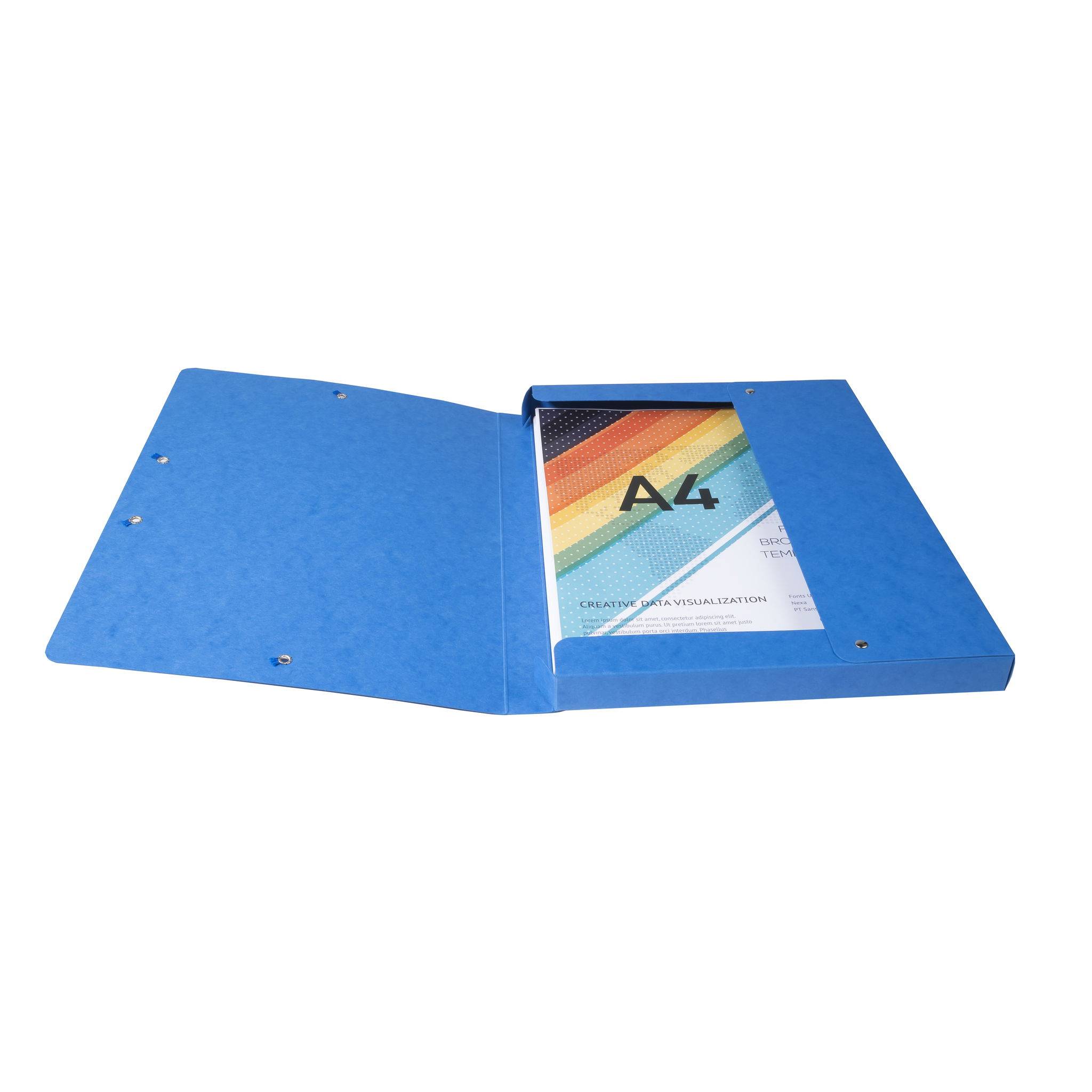 Exacompta 8x Archivbox Karton, 600g, Rücken 25mm + Etikett, A4, Blau, 50302E