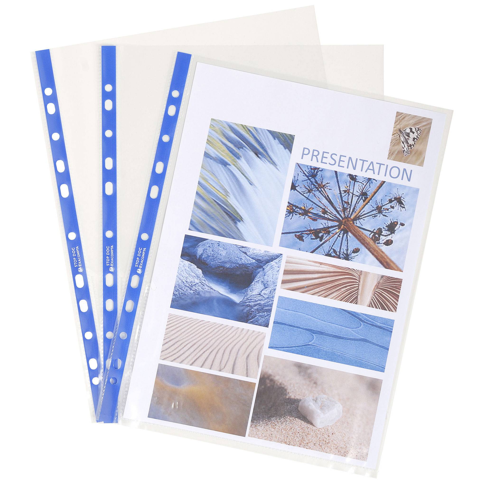 Exacompta 10x 10 Prospekthüllen gelocht Stop Doc PP 60µ A4 Transparent 5880E
