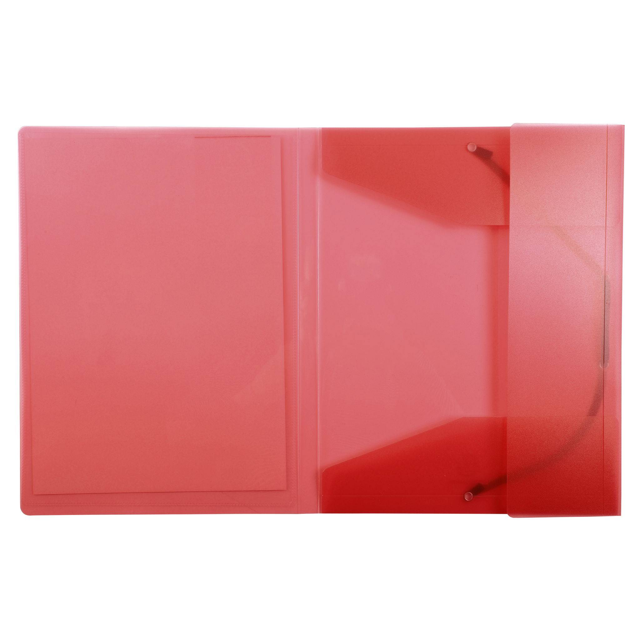 Exacompta 25x Sammelmappe A4 PP 3 Klappen + Gummizug violett Rot 55185E