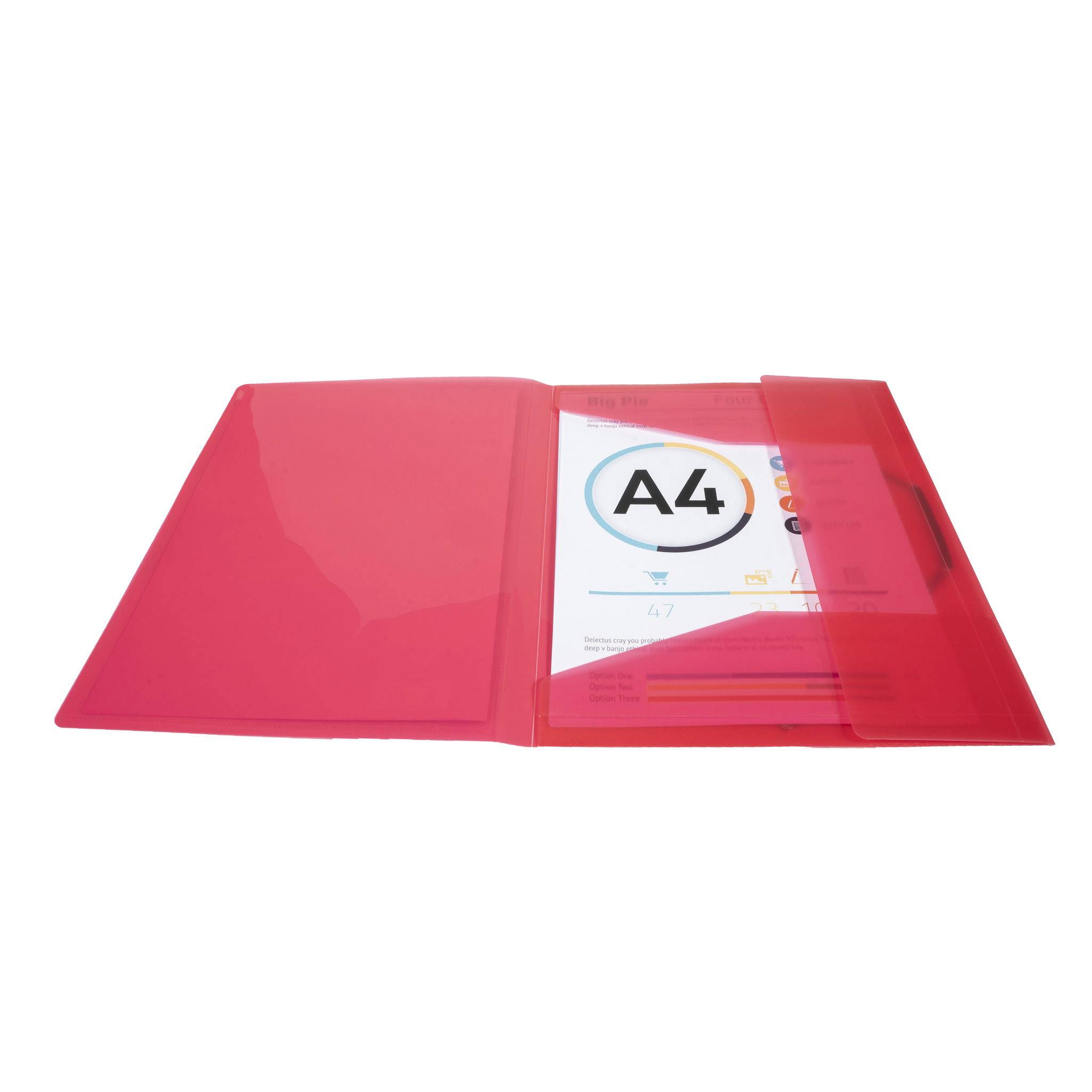 Exacompta 25x Sammelmappe A4 PP 3 Klappen + Gummizug violett Rot 55185E