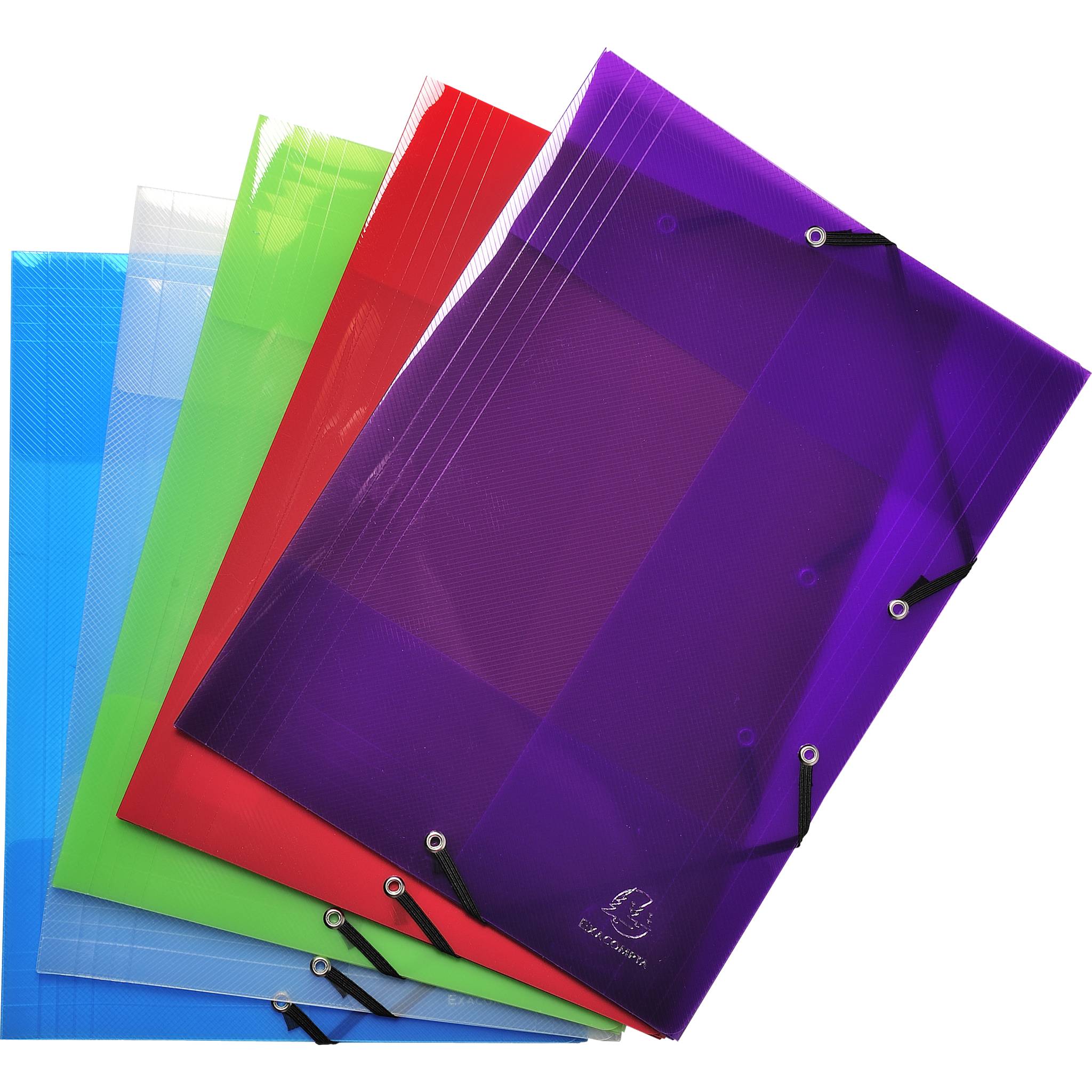 Exacompta 25x Sammelmappe +3 Klappen Gummizug PP 500µ A4 sortiert 56701E