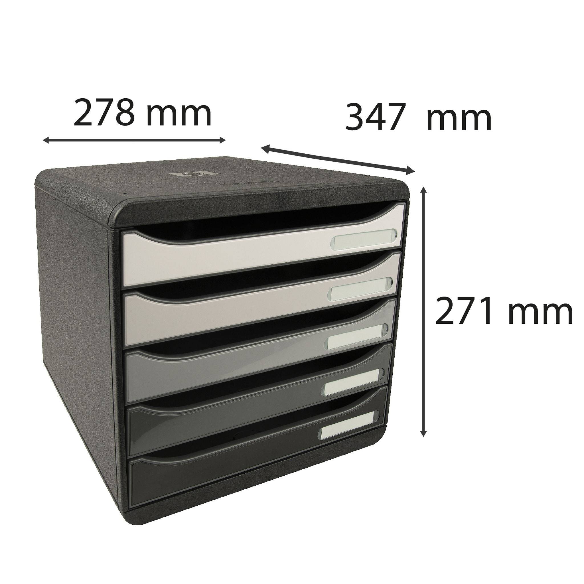 Exacompta Schubladenbox Big Box Plus 5 offene Schubladen Grau 3097294D