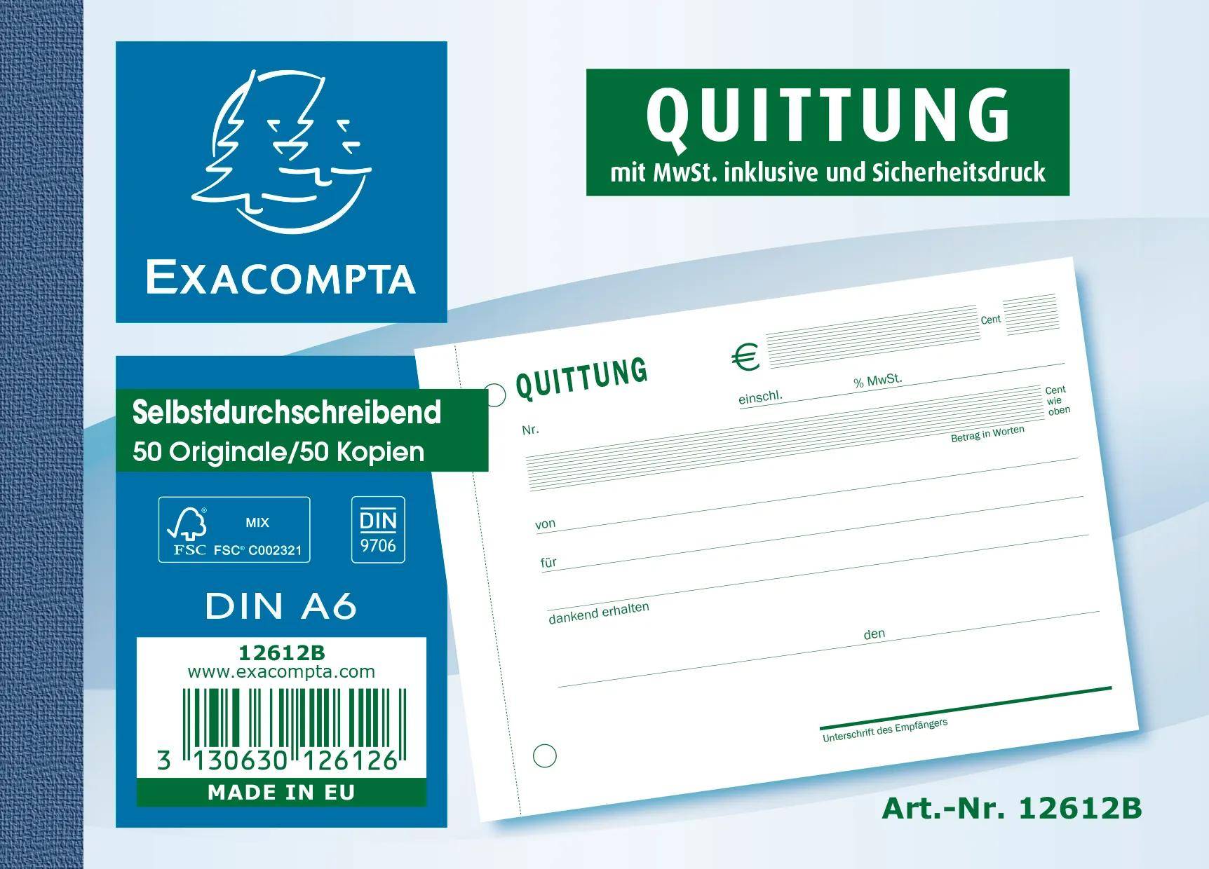 „Exacompta Din A6 Quittung