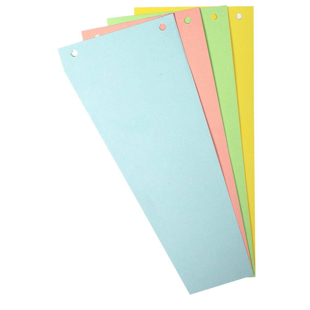 Exacompta 6x 100 Trennstreifen trapez gelocht RC Kart 105x240mm sortiert 13595E