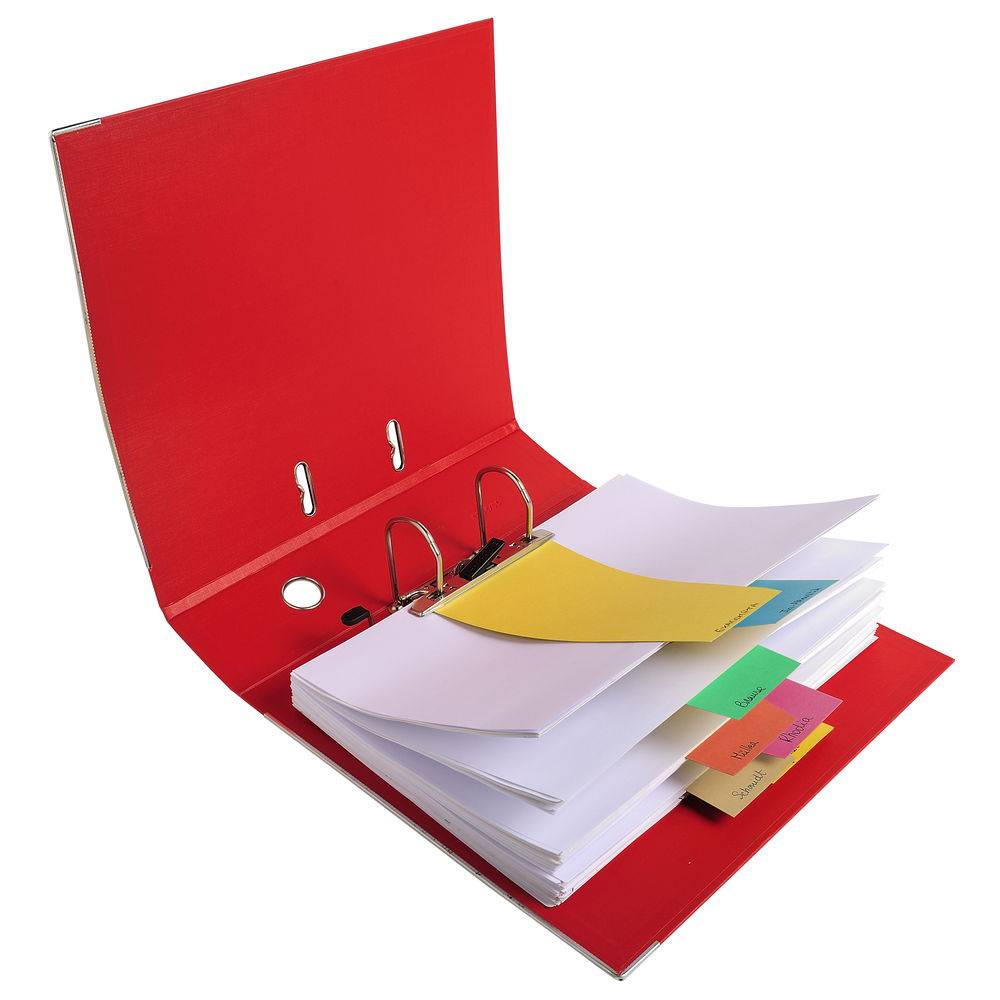 Exacompta 6x 100 Trennstreifen trapez gelocht RC Kart 105x240mm sortiert 13595E