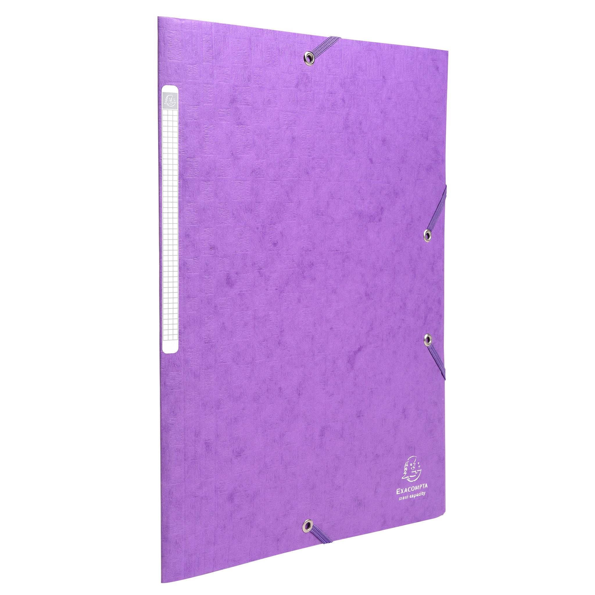 Exacompta 25x Sammelmappe +Gummizug 3 Klappen Karton 600g A4 MAXI Violett 55957E